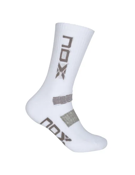 Tasche 6 Stk Socken Technische Halbschaft Nox Weiss Logo Grau Vertikal
